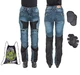Damskie jeansowe spodnie motocyklowe W-TEC Bolftyna - OUTLET - Niebieski-czarny