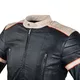 W-TEC Hellsto Herren Lederjacke - schwarz mit beigem und orangefarbenem Streifen