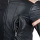 Pánska kožená bunda W-TEC Hellsto - čierna s béžovým a oranžovým pruhom