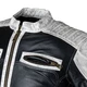 Мъжко кожено мотояке W-TEC Esbiker - черен с бели ивици, XL