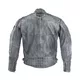 W-TEC Sheawen Worn Grey Herren Leder Motorradjacke - grau