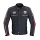 Men’s Textile Jacket W-TEC Jawo - Black with Red and Beige Stripe - Black with Red and Beige Stripe