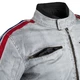 W-TEC 91 Cordura Herren Textiljacke - weiß mit roten und blauen Streifen