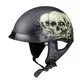 Kask motocyklowy otwarty chopper W-TEC Black Heart Rednut - Czaszki / Matowa czerń