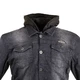 W-TEC Kafec Herren Jeans Sommer Moto Jacke mit Kapuze - schwarz