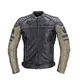 W-TEC Kostec Herren Leder Motorradjacke - schwarz