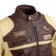 Pánska kožená moto bunda W-TEC Retro - čierno-hnedo-béžová, 4XL