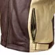 Men’s Leather Motorcycle Jacket W-TEC Retro - Black-Brown-Beige