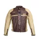 Men’s Leather Motorcycle Jacket W-TEC Retro - Black-Brown-Beige