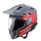 Motoradhelm W-TEC V331 PR Graphic - Schattiges Grau - rot/grau