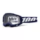 Motocross Goggles 100% Accuri 2 - Denver White-Red, Clear Plexi - Mifflin Dark Blue, Clear Plexi