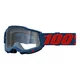 Motocross Goggles 100% Accuri 2 - Blue, Clear Plexi