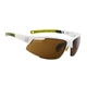 Bicycle glasses KELLYS Force - White Gloss - Shiny White, White-Lime with Brown Lenses