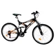 Celoodpružený juniorský bicykel DHS Climber 2642 - čierno-oranžová - čierno-oranžová