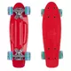 Mini penny board WORKER Pico 17" se svítícími kolečky - červená deska, světle modrá kolečka - červená deska, světle modrá kolečka