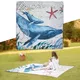 Koc piknikowy inSPORTline Maritino 208x197 cm + szpilki - życie morskie