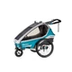 Qeridoo KidGoo 1 Sport Multifunktionaler Fahrrad-Kinderwagen - Anthracite Grey - Petrol Blau
