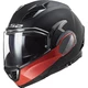Flip-Up Motorcycle Helmet LS2 FF900 Valiant II Hammer P/J - Matt Black Red - Matt Black Red