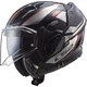 Flip-Up Motorcycle Helmet LS2 FF900 Valiant II Hub Chrome P/J - Gloss Black Chrome