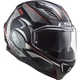 Flip-Up Motorcycle Helmet LS2 FF900 Valiant II Hub Chrome P/J - Gloss Black Chrome - Gloss Black Chrome