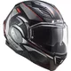 Flip-Up Motorcycle Helmet LS2 FF900 Valiant II Hub Chrome P/J - Gloss Black Chrome