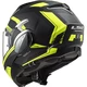 Flip-Up Motorcycle Helmet LS2 FF900 Valiant II Revo P/J - Matt Black H-V Yellow