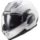 Flip-Up Motorcycle Helmet LS2 FF900 Valiant II Solid P/J - Matt Black - White