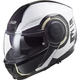 Flip-Up Motorcycle Helmet LS2 FF902 Scope Arch - Matt Titanium Pink - Gloss White Titanium