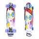Penny Board ArtFish Face 22” with Light-Up Wheels - Red - Silver