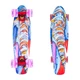 Penny Board ArtFish Elephant 22” with Light-Up Wheels - Silver-Transparent Red
