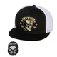 Snapback Hat BLACK HEART Devil Skull Trucker - Black - White