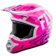 Fly Racing Kinetic Burnich Motocross Helm - schwarz-weiß - neon rosa/weiss/violett