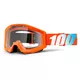 Motocross Goggles 100% Strata - Outlaw Black, Clear Plexi with Pins for Tear-Off Foils - Orange, Clear Plexi with Pins for Tear-Off Foils