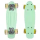 Mini penny board WORKER Pico 17" se svítícími kolečky - červená deska, světle modrá kolečka - modrá deska, žlutá kolečka