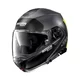 Motorcycle Helmet Nolan N100-5 Plus Distinctive N-Com P/J - Metal White - Flat Lava Grey-Yellow