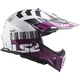 Moto přilba LS2 MX437 Fast Evo XCode - Gloss White Violet