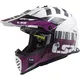 Moto prilba LS2 MX437 Fast Evo XCode - Gloss White Violet - Gloss White Violet