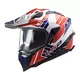 Enduro-Helm LS2 MX701 Explorer Atlantis - Matt Titanium - Glossy Red White Blue