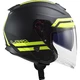 Open Face Motorcycle Helmet LS2 OF521 Infinity Hyper - Matt Titanium H-V Yellow