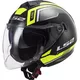 Motorcycle Helmet LS2 OF573 Twister II Flix - XS (53-54) - Black H-V Yellow