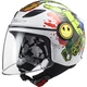 Children’s Open Face Motorcycle Helmet LS2 PF602 Funny - Gloss Pink - Croco Gloss White