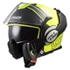 Flip-Up Motorcycle Helmet LS2 FF399 Valiant Lumen / H-V Yellow - Line Matt Black H-V Yellow