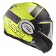 Flip-Up Motorcycle Helmet LS2 FF399 Valiant Lumen / H-V Yellow - Line Matt Black H-V Yellow