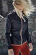 Dámská běžecká bunda Newline Imotion Hood Print s kapucí - tmavě modrá, XS