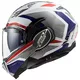 Flip-Up Motorcycle Helmet LS2 FF900 Valiant II Revo P/J - White Red Blue