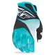 Motorcycle Gloves Fly Racing Lite XVII - Black/White/Turquoise - Black/White/Turquoise