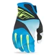 Motorcycle Gloves Fly Racing Lite XVII - Black/White/Turquoise - Blue/Black/Hi-Vis