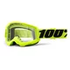 Motocross Goggles 100% Strata 2 - Kombat Beige-Orange, Clear Plexi - Yellow, Clear Plexi