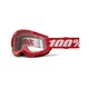 Motocross Goggles 100% Strata 2 New - Red, Clear Plexi - Red, Clear Plexi