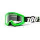Motocross Goggles 100% Strata - Outlaw Black, Clear Plexi with Pins for Tear-Off Foils - Arkon Light Green, Clear Plexi with Pins for Tear-Off Foils